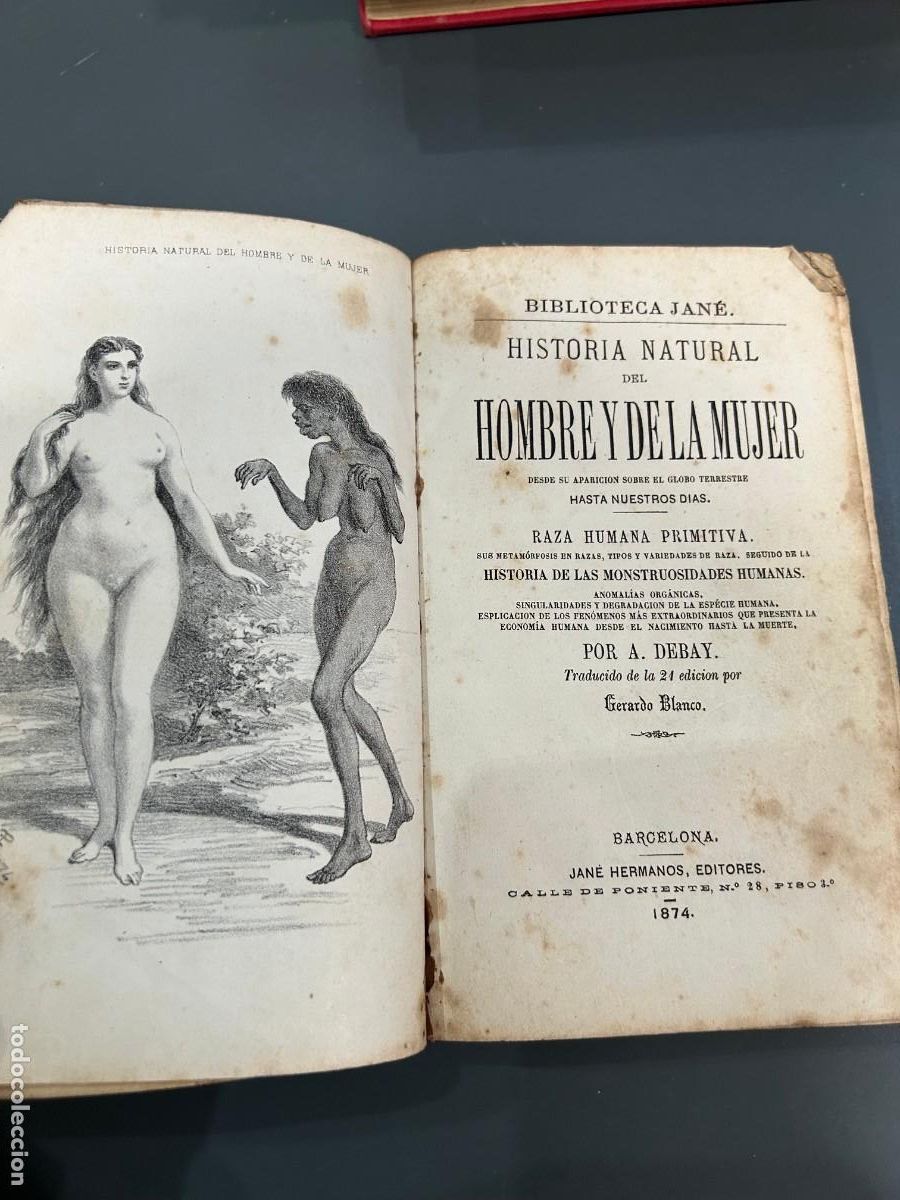 Libros antiguos: HISTORIA NATURAL DEL HOMBRE Y LA MUJER. DEBAY. 1874.