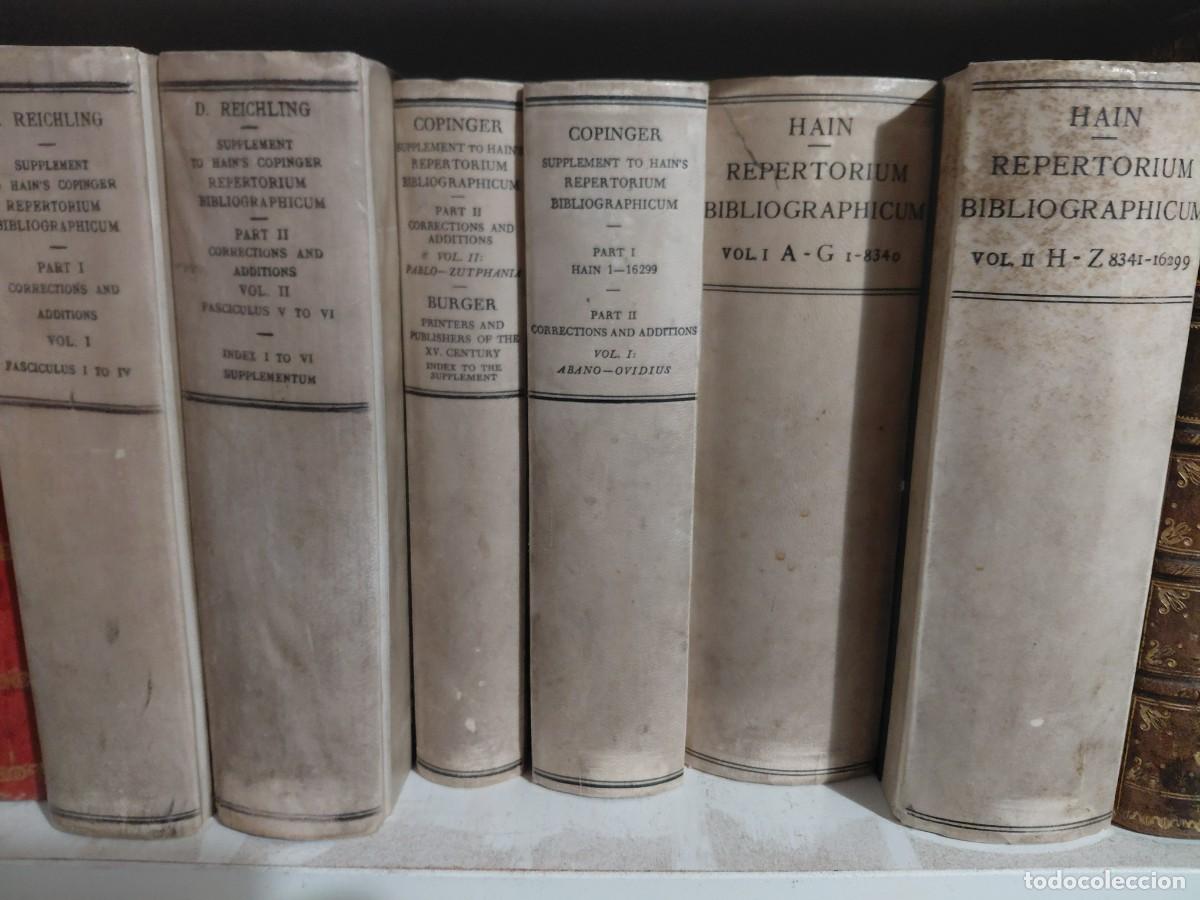 Libros antiguos: Repertorium Bibliographicum. Hain, Copinger y Reichling