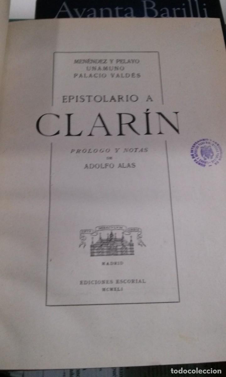 Libros antiguos: menendez y pelayo unamuno palacio valdes epistolario a clarin ediciones escorial