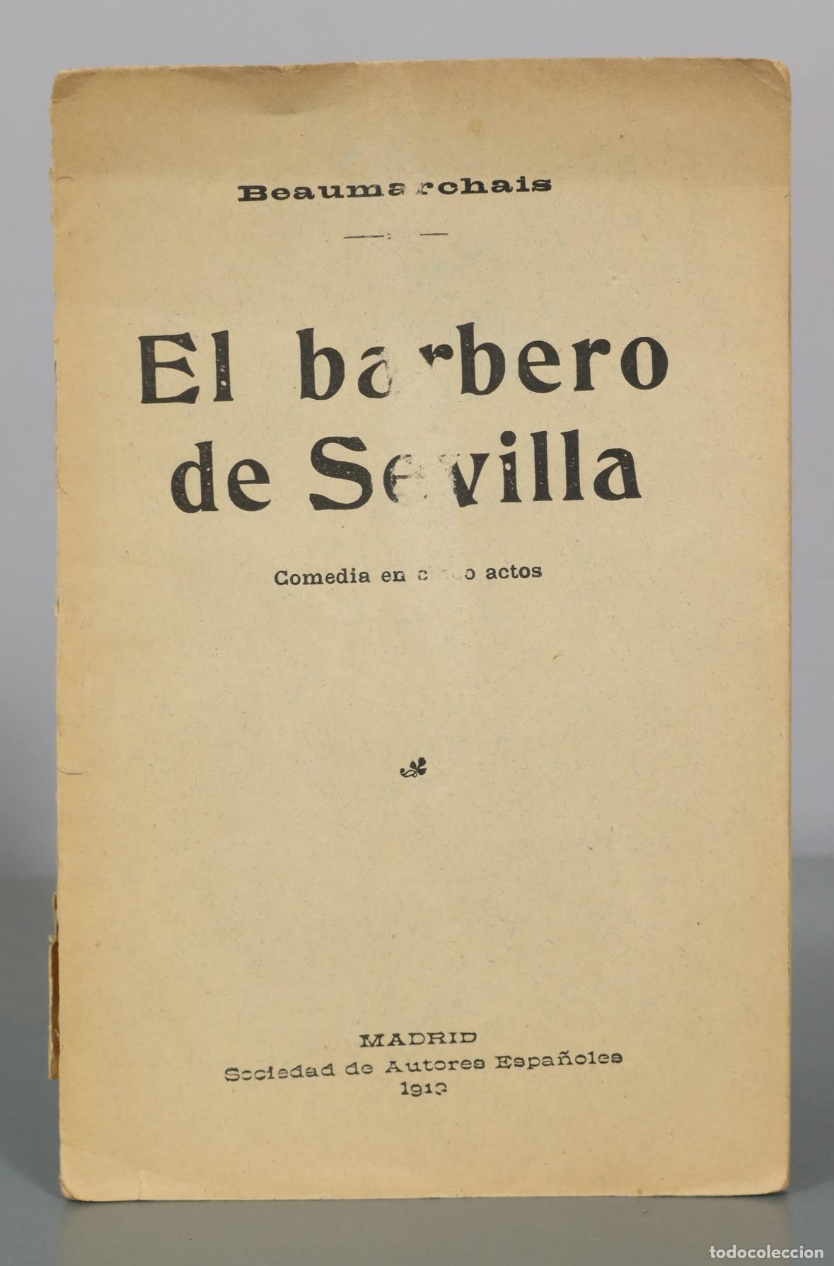 Libros antiguos: El barbero de Sevilla - Beaumarchais - Sociedad de Autores Espa&ntilde;oles