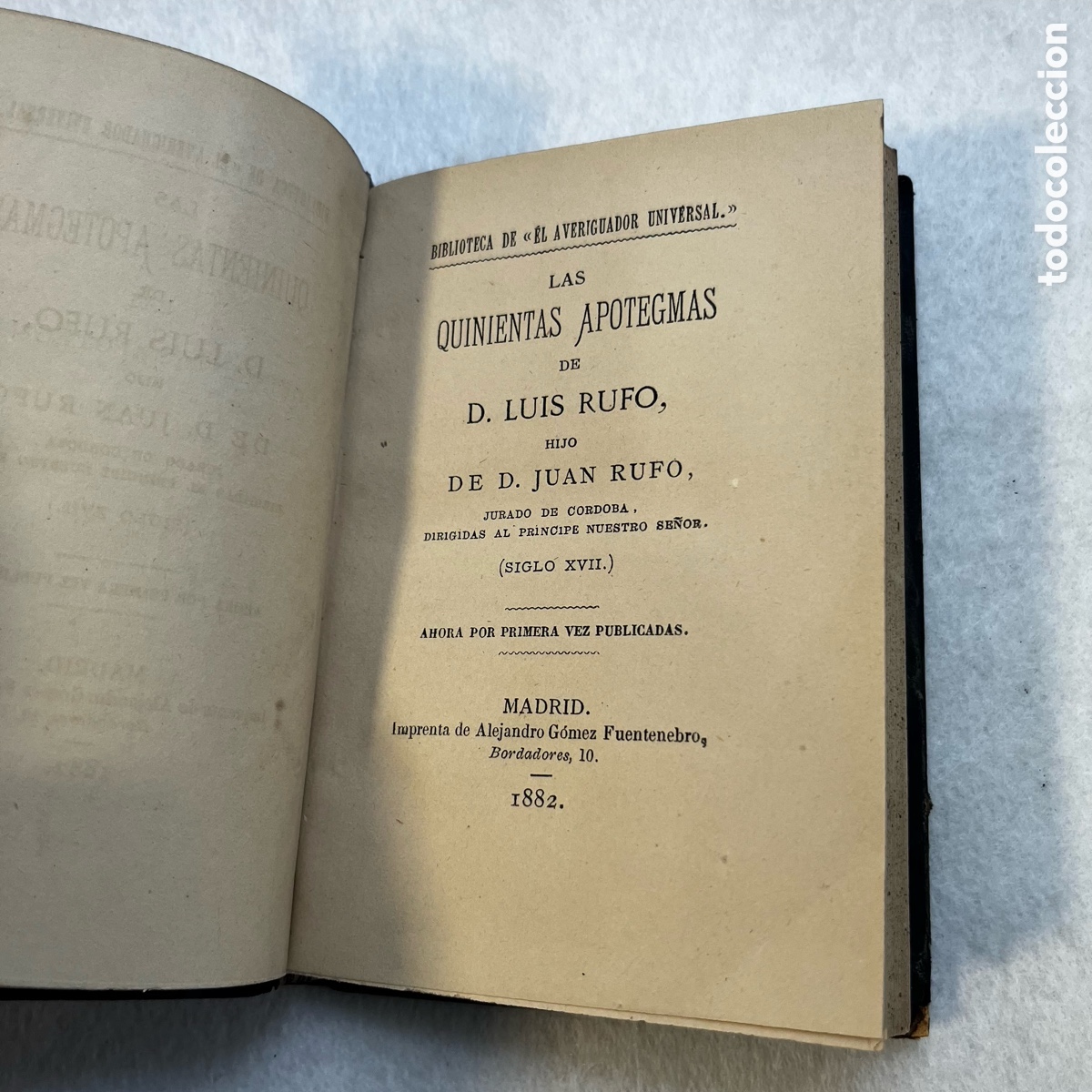 Libros antiguos: LAS QUINIENTAS APOTEGMAS - LUIS RUFO - Foto 3