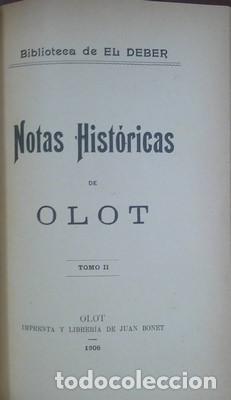 Libros antiguos: Notas hist&oacute;ricas de Olot 3 tomos en 1 - Foto 4