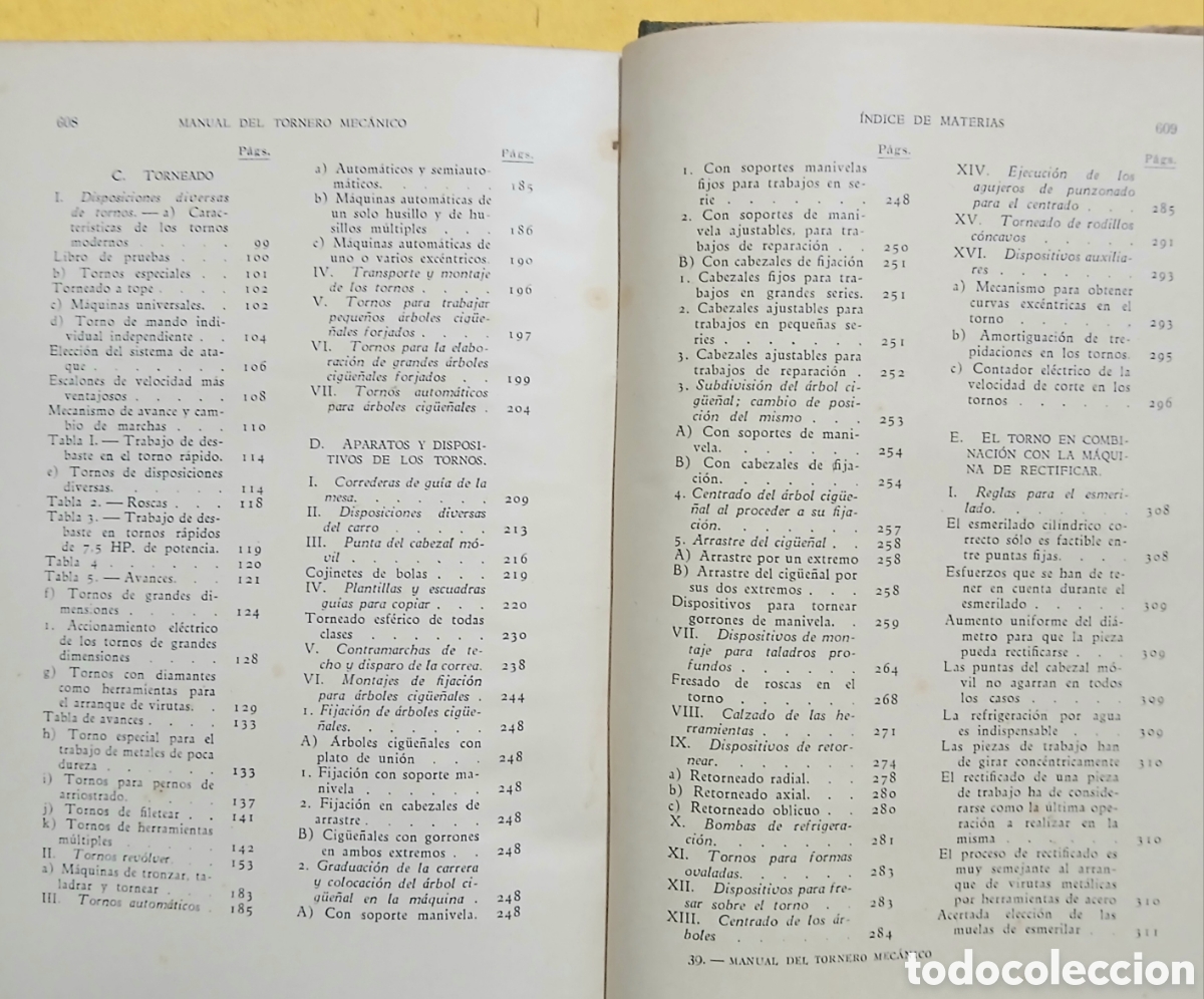 Libros antiguos: Manual moderno del tornero mec&aacute;nico - Foto 5