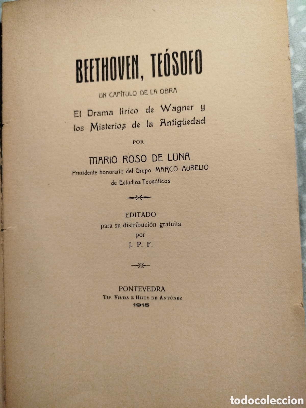 Libros antiguos: Roso de Luna. Beethoven, te&oacute;sofo. - Foto 3