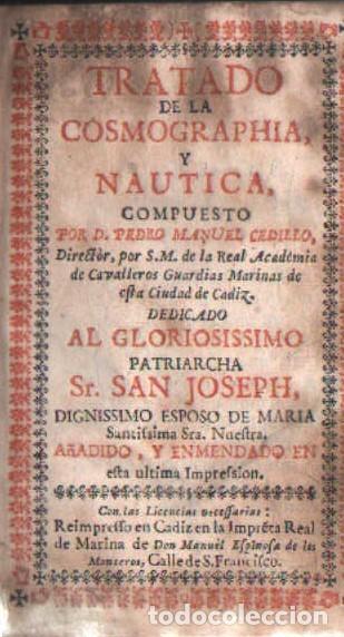 Libros antiguos: TRATADO DE LA COSMOGRAPHIA Y NAUTICA (LEER DESCRIPCI&Oacute;N). CEDILLO, PEDRO MANUEL. A-MNAV-1303