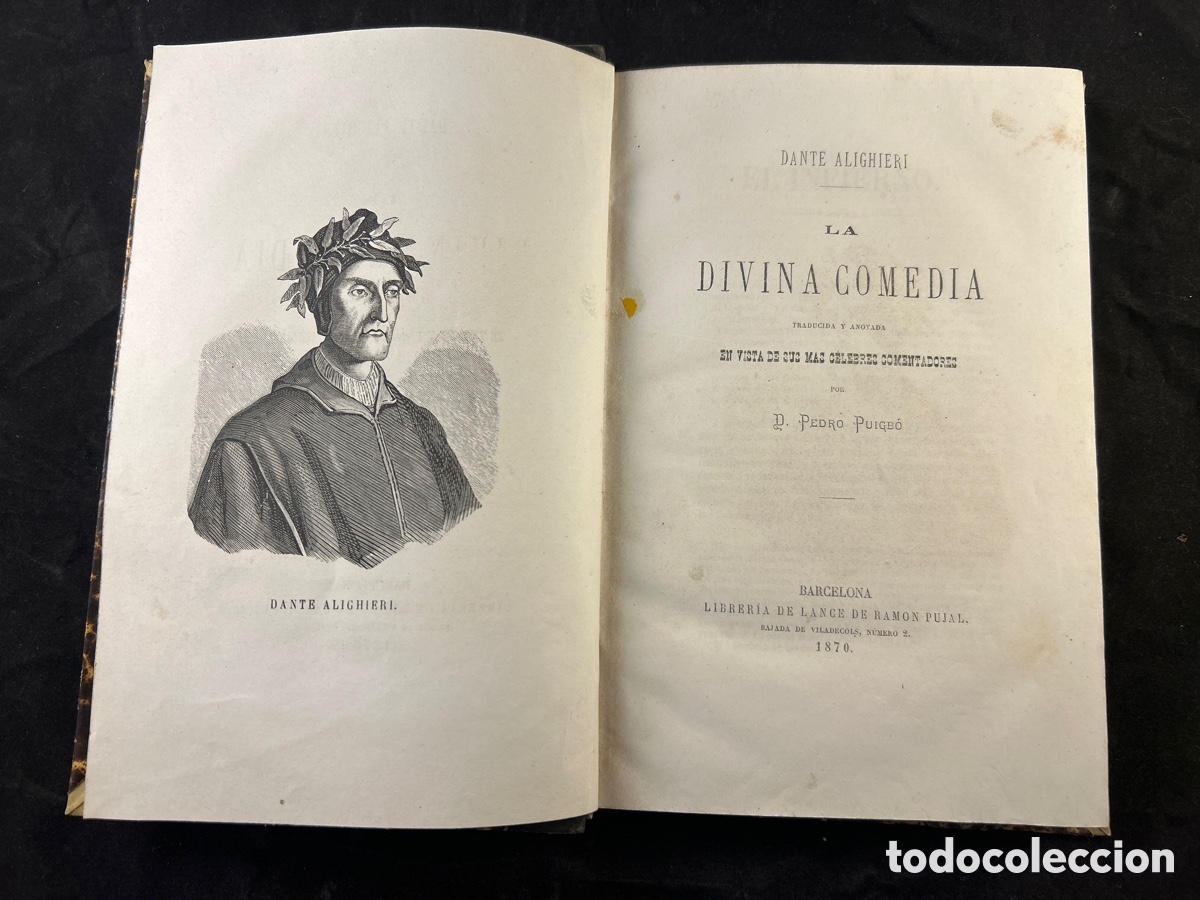 Libros antiguos: LA DIVINA COMEDIA POR PEDRO PUIGEO 1870