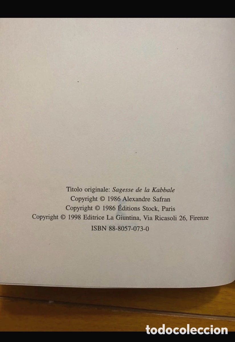 Libros antiguos: Saggezza della Cabbal&agrave; - Alexandre Safran - Foto 3