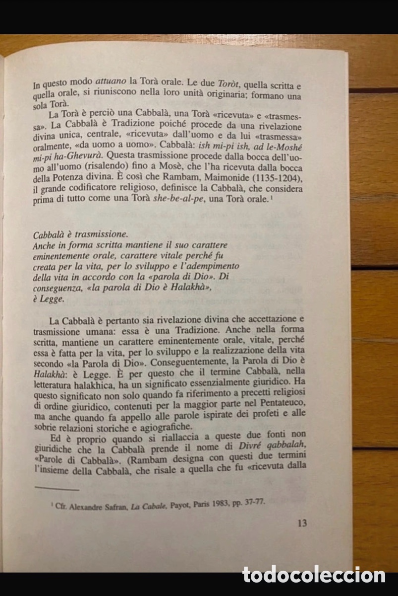 Libros antiguos: Saggezza della Cabbal&agrave; - Alexandre Safran - Foto 9