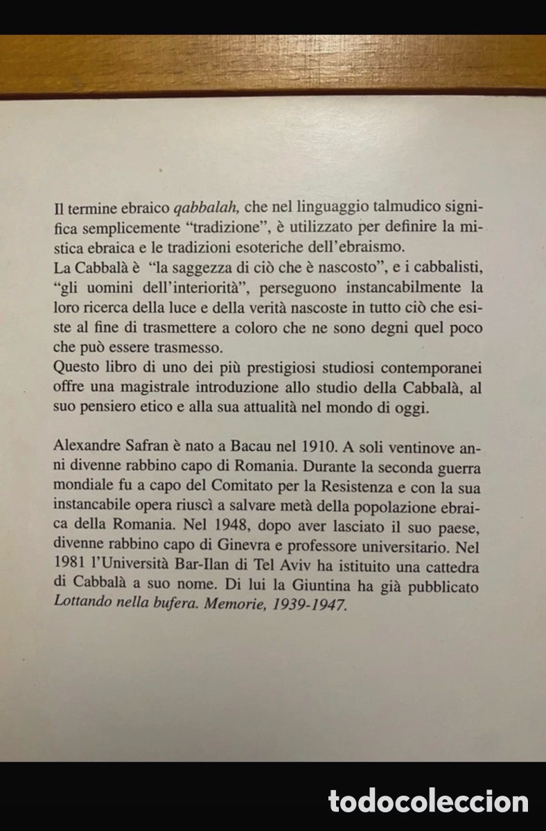 Libros antiguos: Saggezza della Cabbal&agrave; - Alexandre Safran - Foto 12