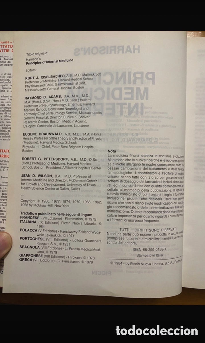 Libros antiguos: harrison principi di medicina interna - Foto 7