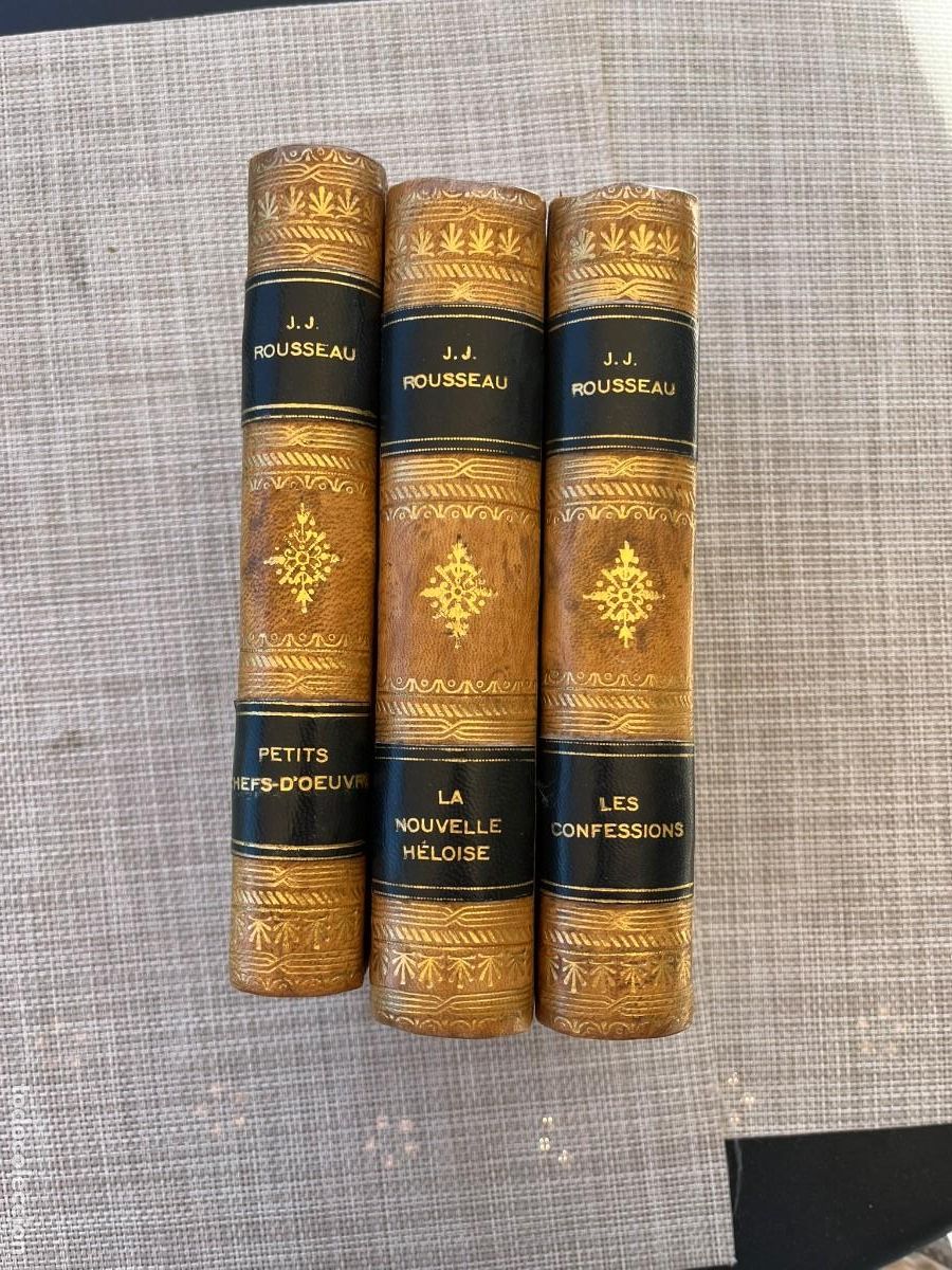 Libros antiguos: &OElig;uvres de Jean-Jacques Rousseau &mdash; 3 volumes