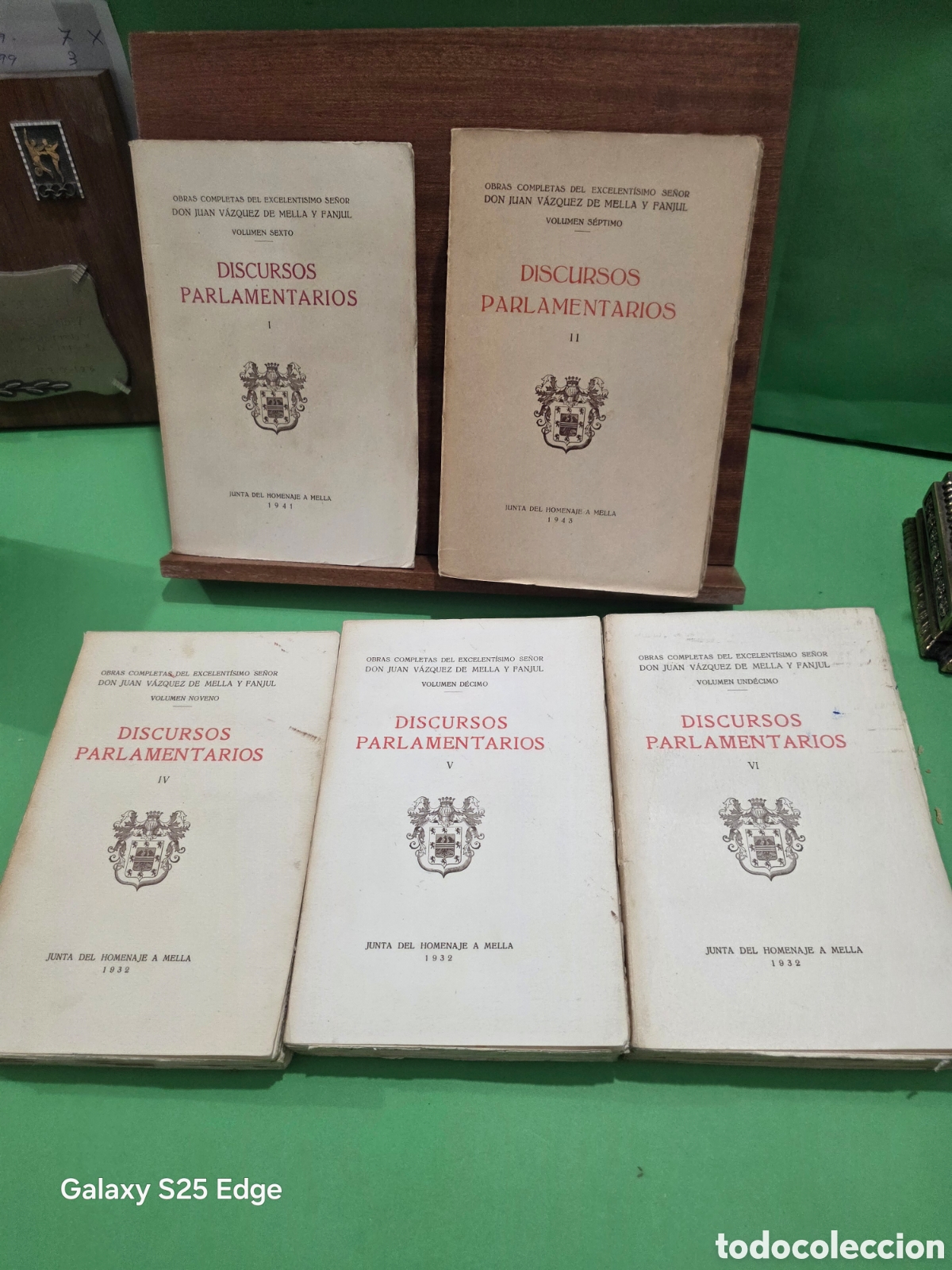 Libros antiguos: OBRAS COMPLETAS DE JUAN V&Aacute;ZQUEZ DE MELLA...&rdquo;&rdquo;DISCURSOS PARLAMENTARIOS&rdquo;&rdquo;...CINCO TOMOS...1932/1941/43