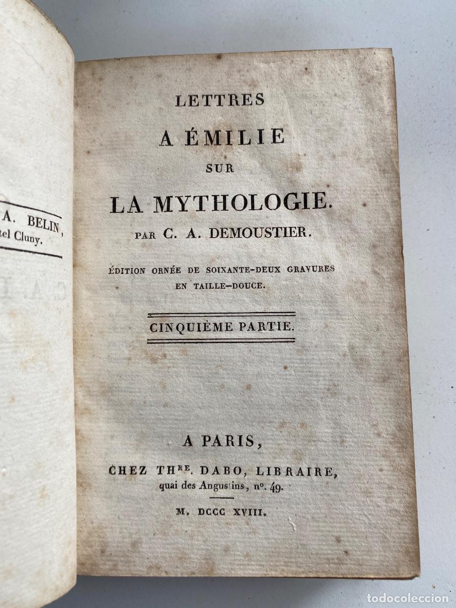 Libros antiguos: LETTRES A EMILIE SUR LA MYTHOLOGIE DEMOUSIER CINQUIEME ET SIXIEME PARTIE 1818