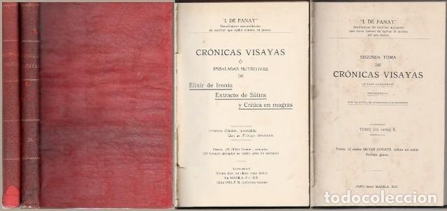 Libros antiguos: CRONICAS VISAYAS - 2 TOMOS - I. DE PANAY - A-H-2163