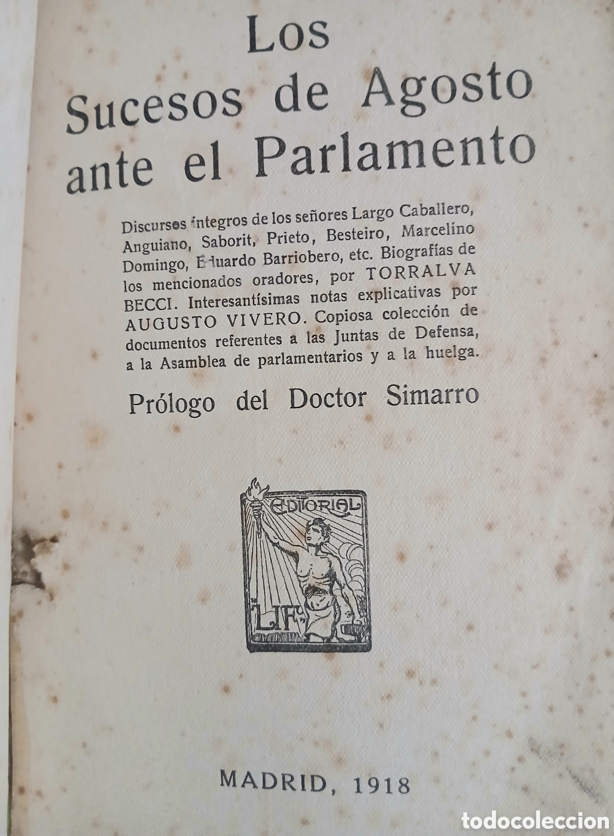 Libros antiguos: Los sucesos de Agosto ante el parlamento - Foto 2