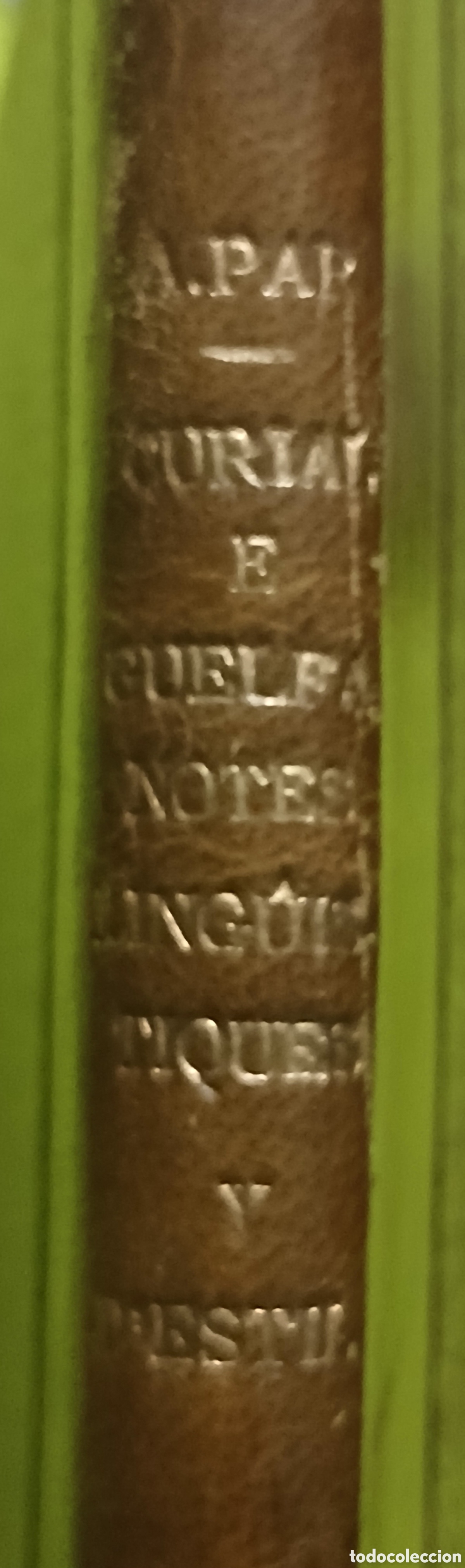 Libros antiguos: &rdquo;CURIAL E GUELFA&rdquo; NOTES LING&Uuml;&Iacute;STIQUES Y D'ESTIL