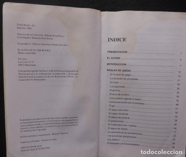 Libros: Balonmano-Reglamento Oficial Comentado,1996,FLASH BOOKS - Foto 4