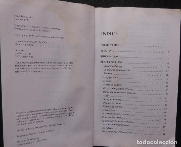 Libros: Balonmano-Reglamento Oficial Comentado,1996,FLASH BOOKS - Foto 5