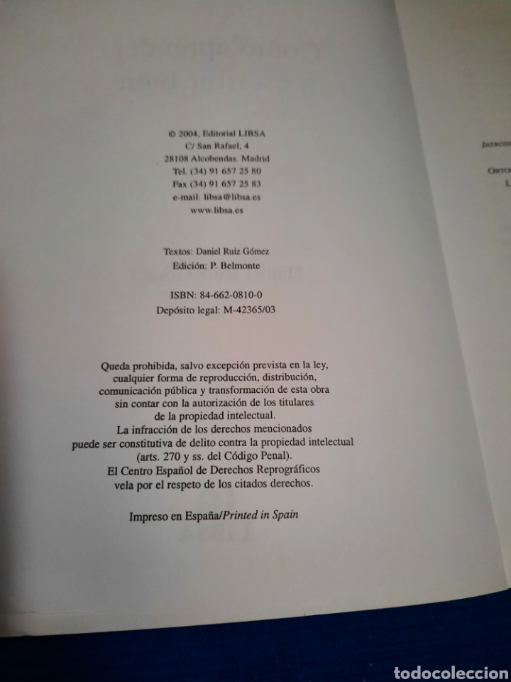 Libros: LIBRO , COMO APRENDER A ESCRIBIR BIEN , DANIEL RUIZ G&Oacute;MEZ, EDITORIAL LIBSA, 2004 - Foto 4