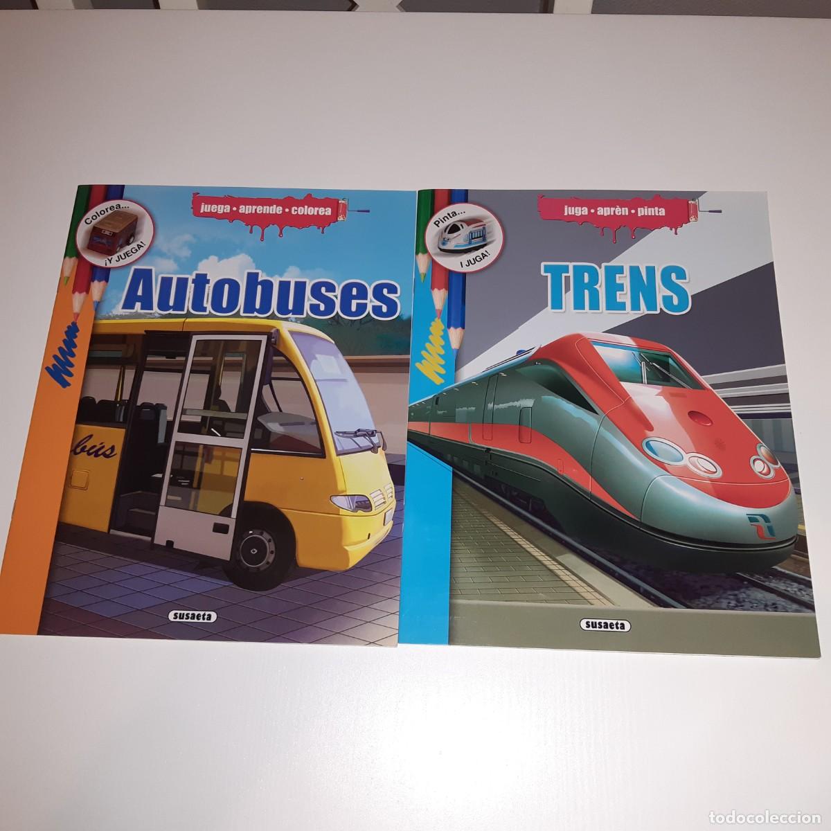 Libros: LIBROS COLOREAR AUTOBUSES Y TRENES - Foto 1
