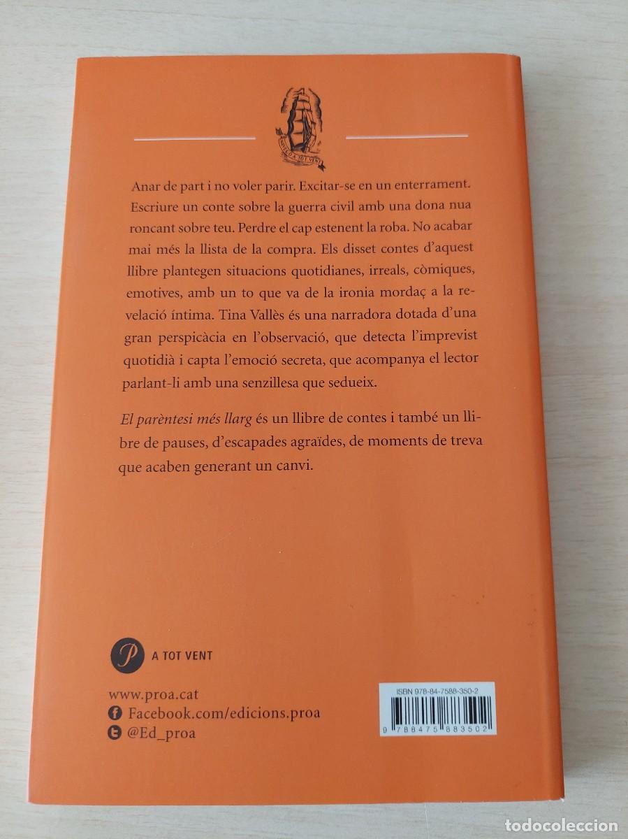 Libros: Libro Tina Valles El parentesi mes llarg Proa - Foto 2