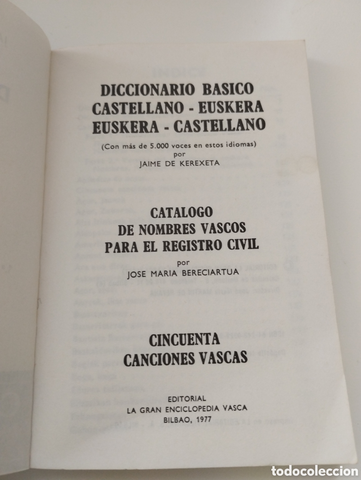 Libros: Diccionario euskerico 1977 - Foto 2