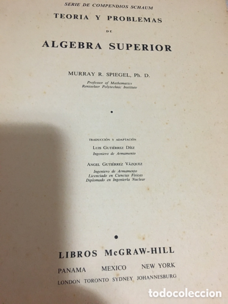 Libros: &Aacute;lgebra Superior.1940 problemas resueltos. - Foto 3