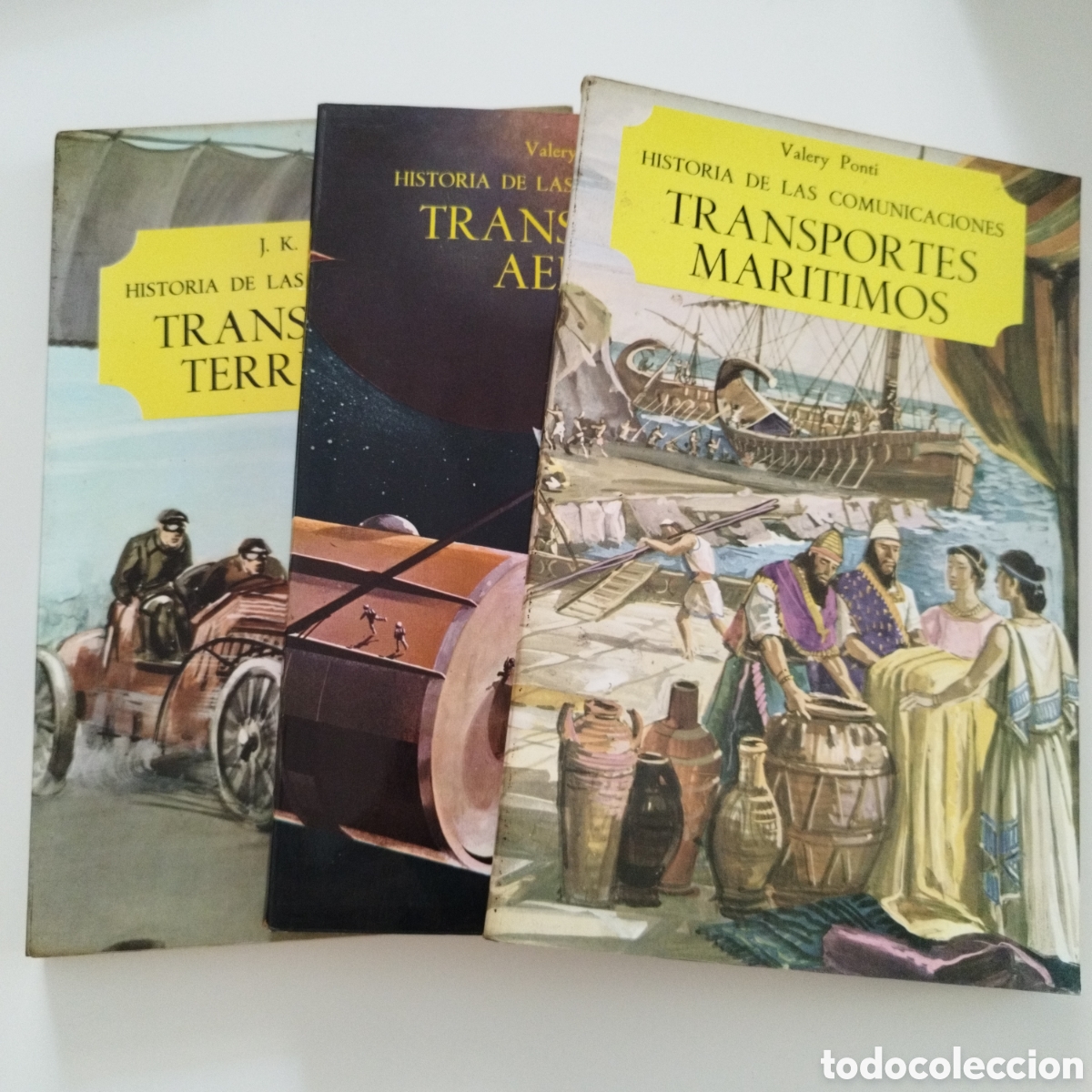 Libri: 3 LIBROS / HISTORIA DE LAS COMUNICACIONES / TRANSPORTES MARITIMOS , AEREOS Y TERRESTRES /