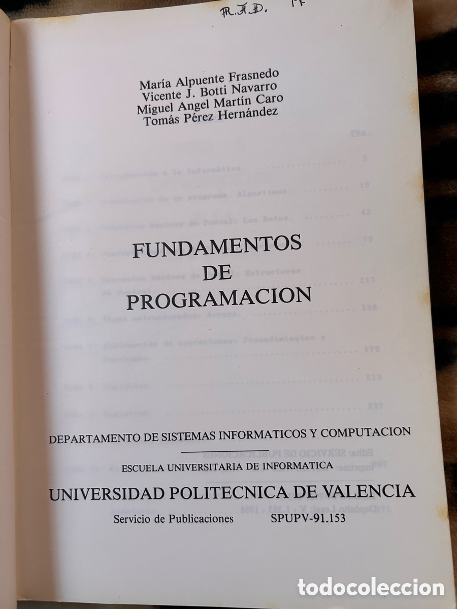 Libros: FUNDAMENTOS DE PROGRAMACION-U.P.D.V.1988- - Foto 4