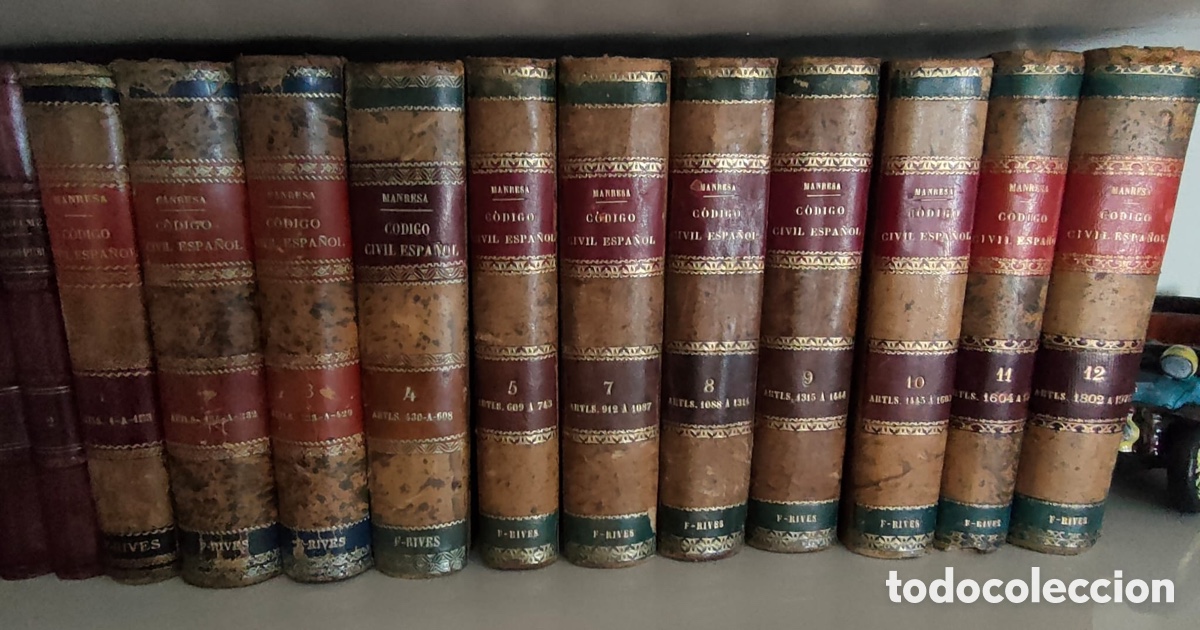 Libros: C&oacute;digo civil Espa&ntilde;ol-Manresa 1907. 12 tomos - Foto 1