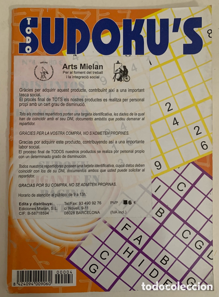 Libros: Sudoku&acute;s Arts Mielan 2005 Crucigramas Numericos - Foto 1