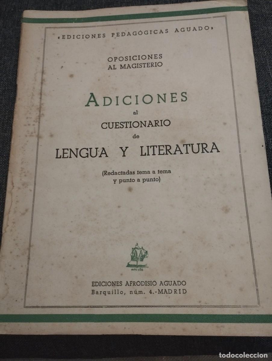 Livros: Oposiciones a Magisterio Cuestionario Lengua y Literatura 1944
