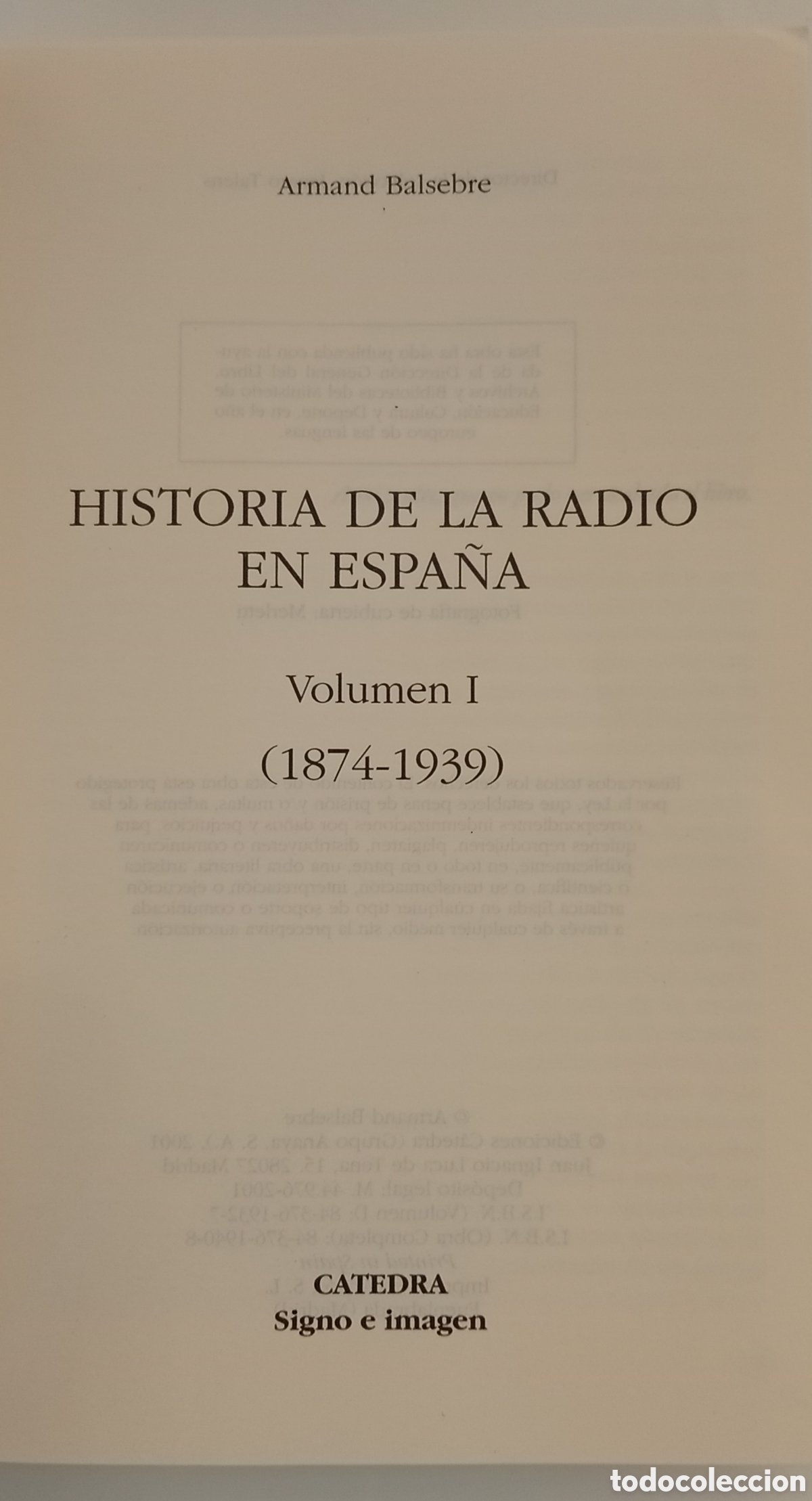 Libros: .HISTORIA DE LA RADIO EN ESPA&Ntilde;A BALSEBRE - Foto 4