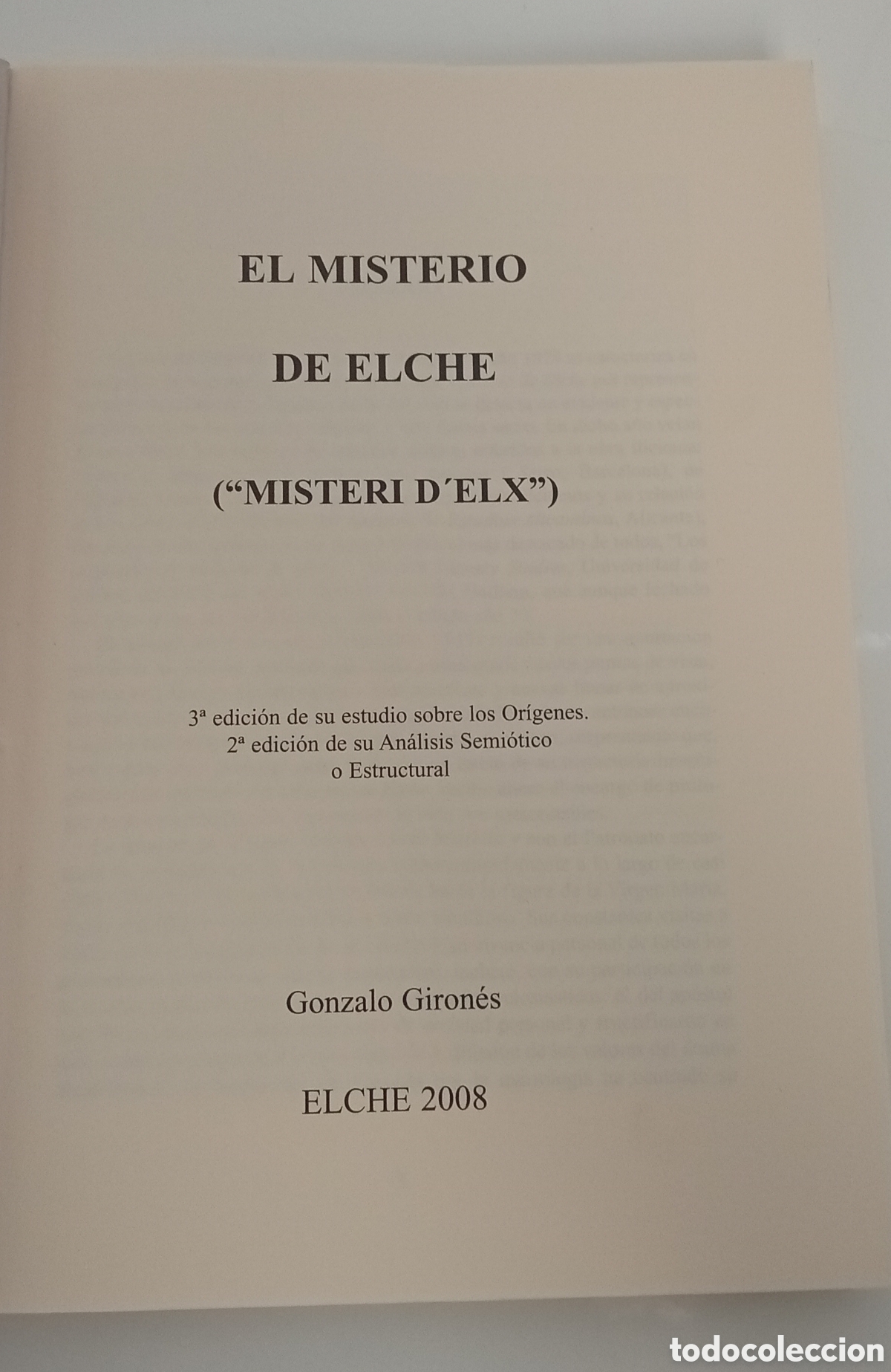 Libros: .LIBRO EL MISTERIO DE ELCHE DE GONZALO GIRONES - Foto 4