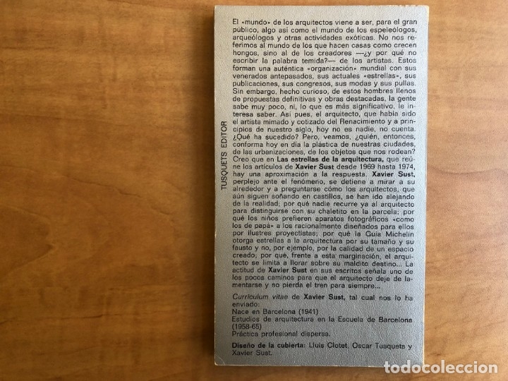 Libros: Las estrellas de la arquitectura. Xavier Sust. Cuadernos Infimos nº 58 Editorial Tusquets. - Foto 2 - 179333717