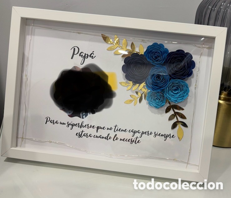 Libros: Cuadro flor esquina hecho a mano - Foto 2