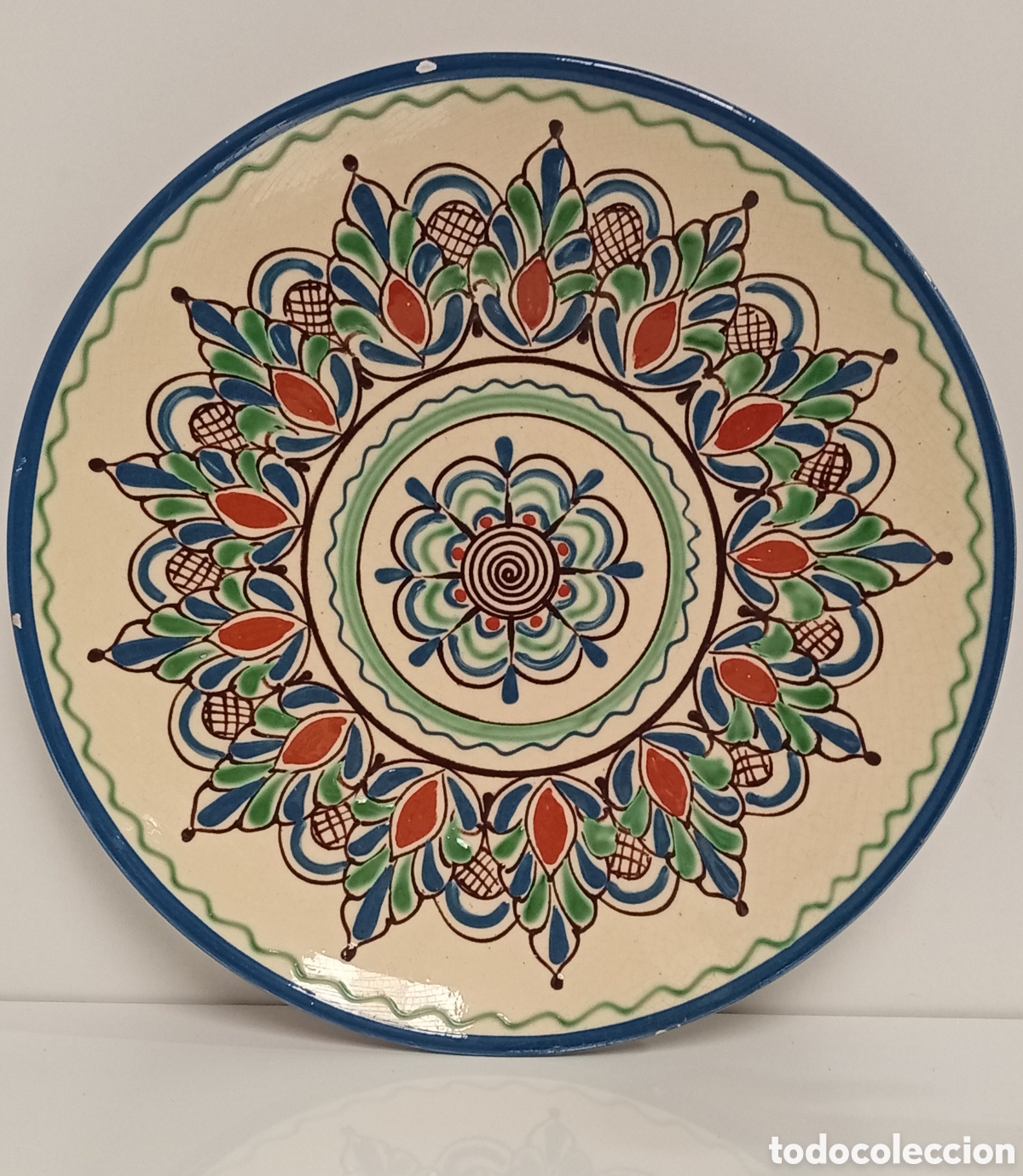 Libros: .PLATO DE CERAMICA DECORATIVO PINTADO A MANO