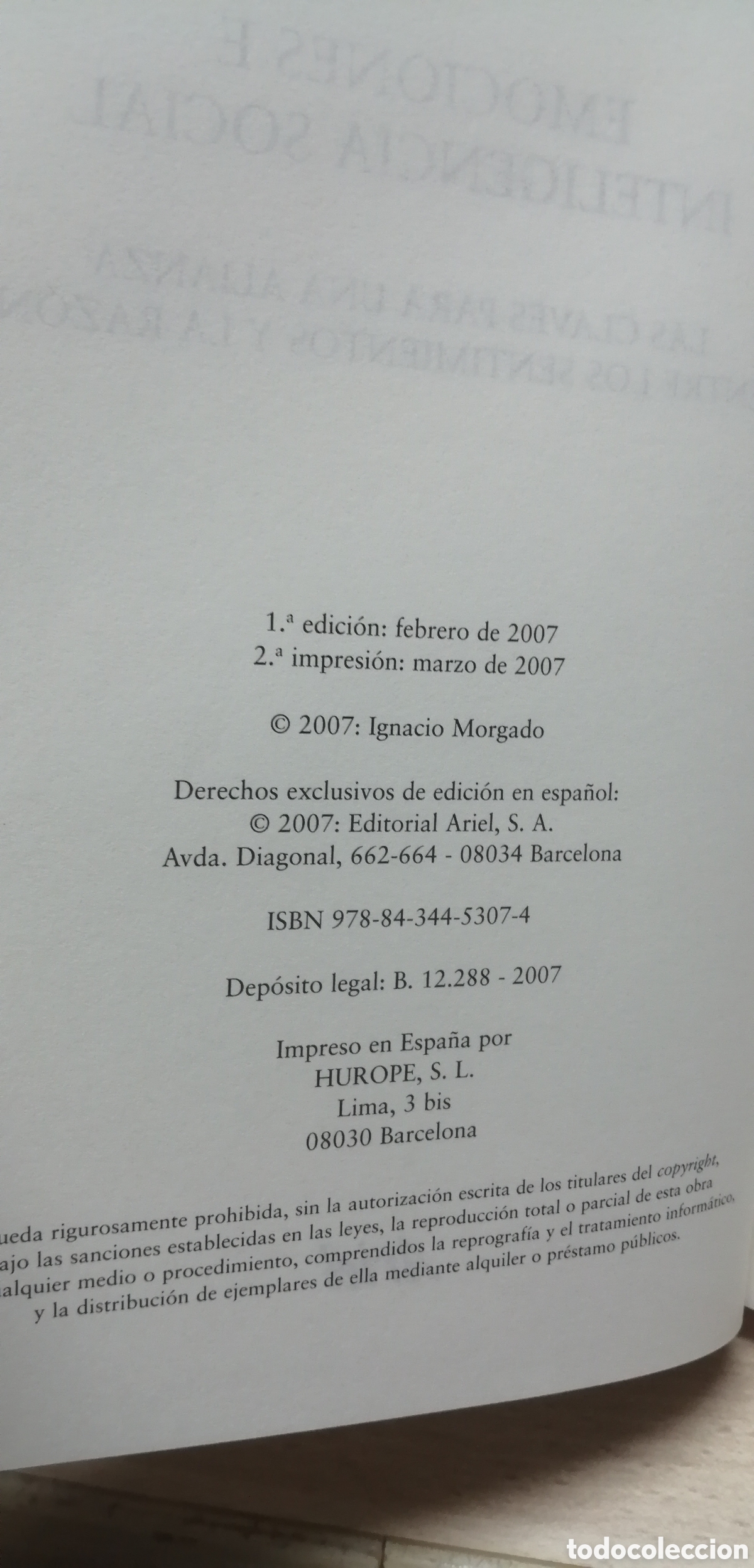 Libros: Emociones e inteligencia social Ignacio Morgado - Foto 7