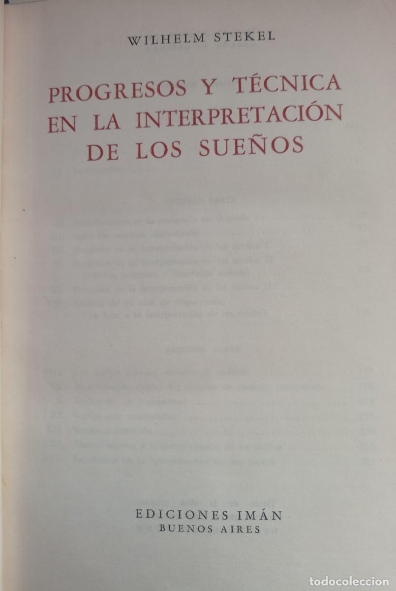 Libros: PROGRESOS Y TECNICA EN LA INTERPRETACION DE LOS SUE&Ntilde;OS 1&ordf;EDICION - Foto 9