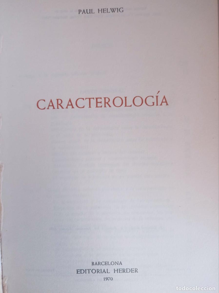 Libros: CARACTEROLOGIA,Paul HELWIG - Foto 3