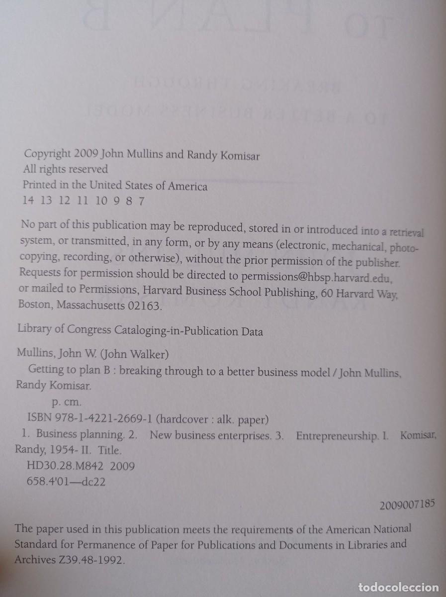 Libros: Getting to Plan B , John Mullins , Randy Komisar - Foto 6