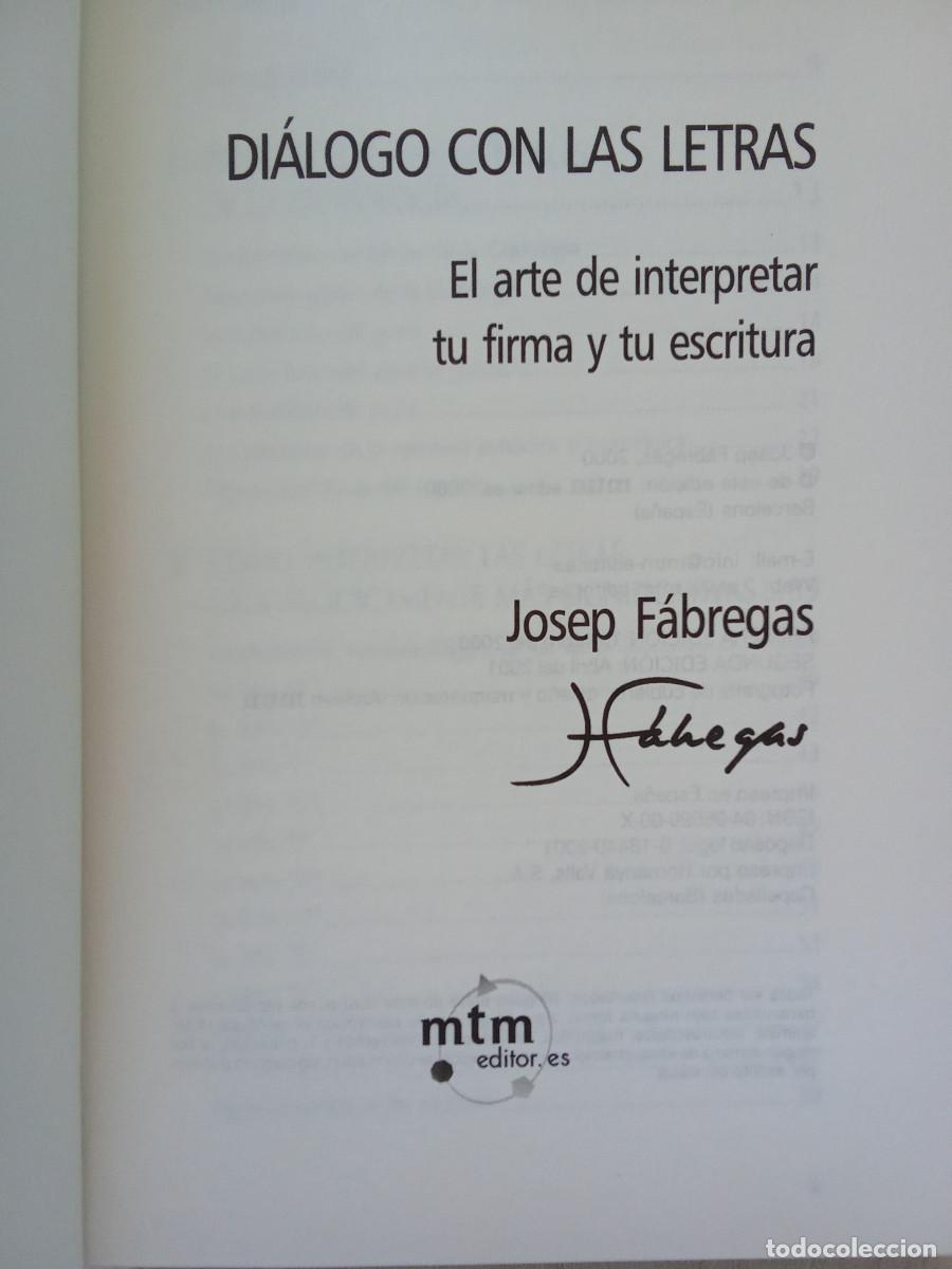 Libros: DI&Aacute;LOGO CON LAS LETRAS- JOSEP F&Aacute;BREGAS- - Foto 6