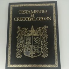 Libros: LIBRO TESTAMENTO DE CRISTÓBAL COLÓN,. Lote 364630191