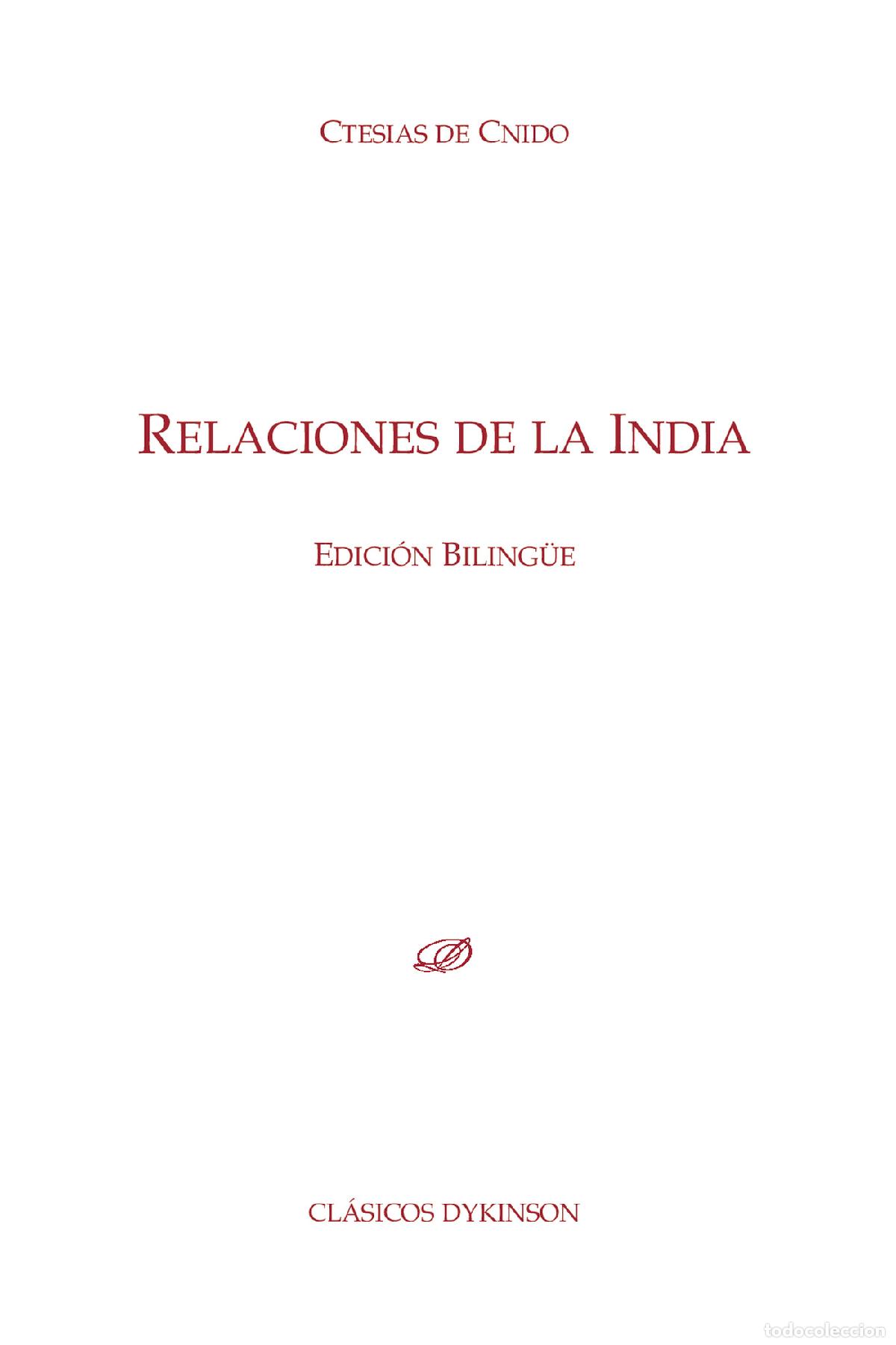 Libri: Relaciones de la India.Edici&oacute;n biling&uuml;e - Ctesias de Cnido