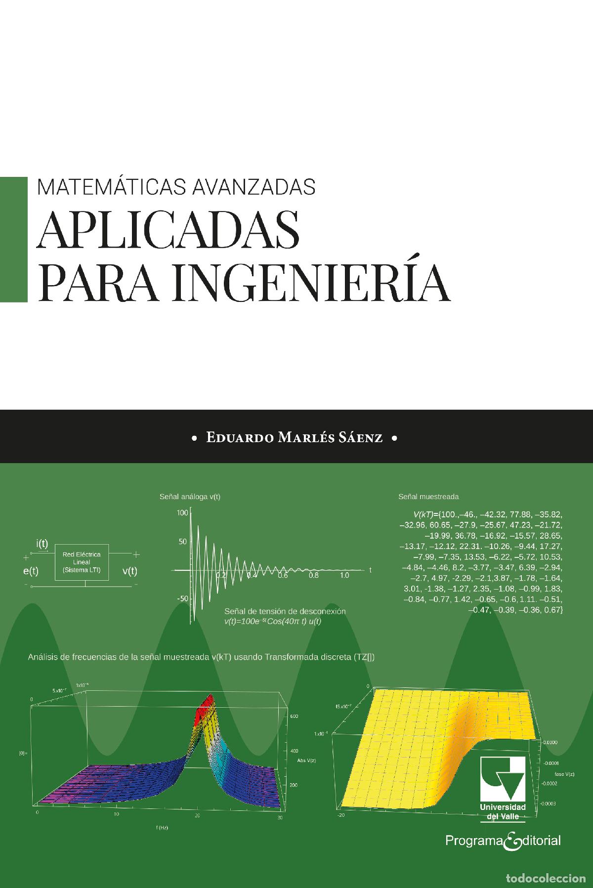 Libros: Matem&aacute;ticas avanzadas aplicadas para ingenier&iacute;a - Eduardo Marl&eacute;s S&aacute;enz