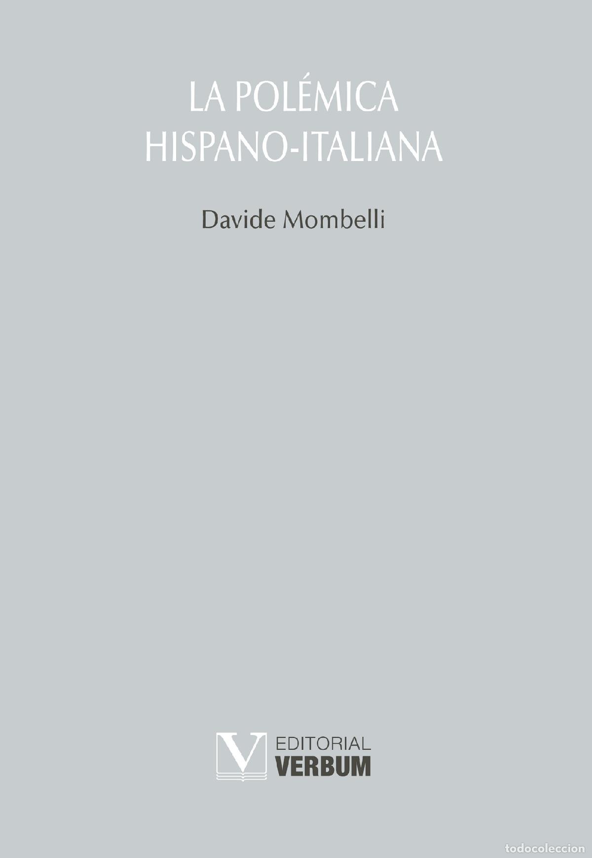 Libros: La pol&eacute;mica hispano-italiana - Davide Mombelli - Foto 1