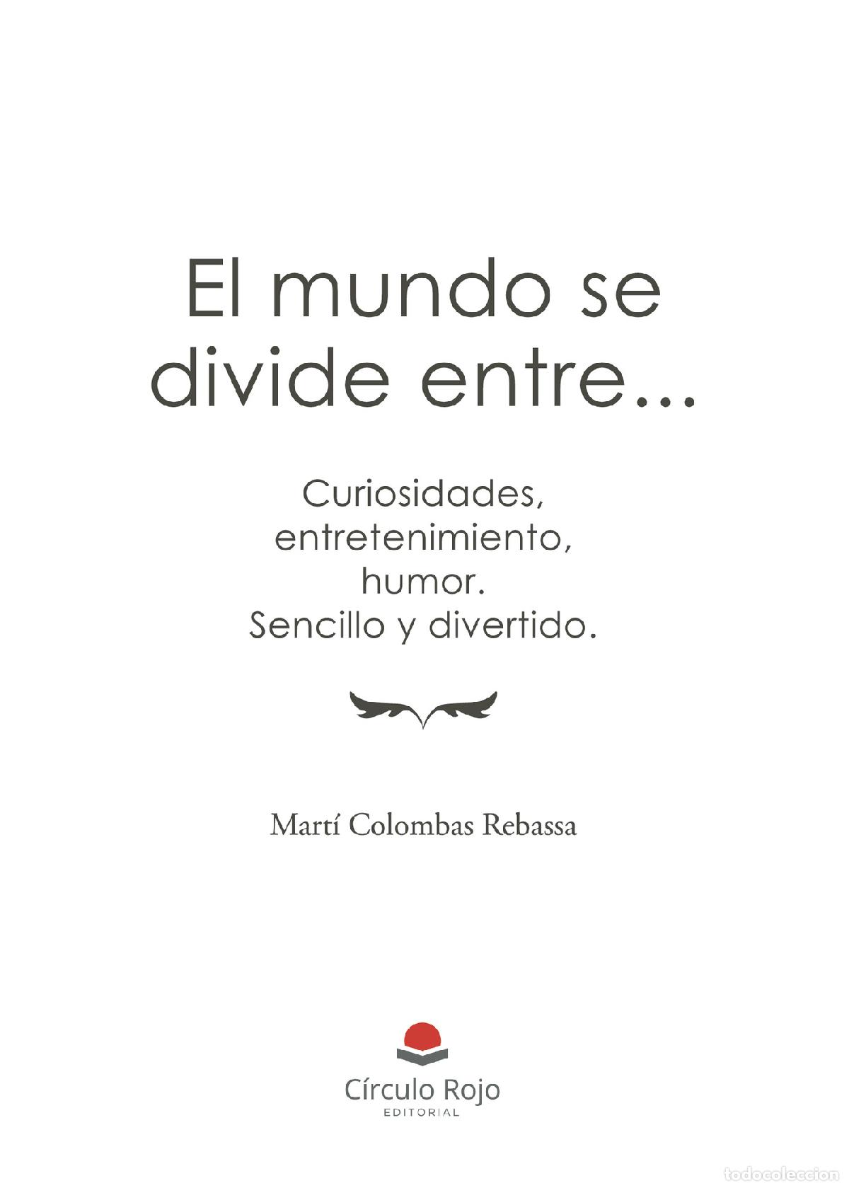 Libros: El mundo se divide entre... - Mart&iacute; Colombas Rebassa