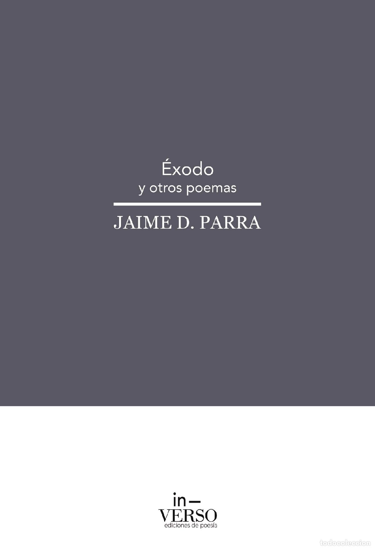 Libros: &Eacute;XODO Y OTROS POEMAS - Jaime D. Parra - Foto 1