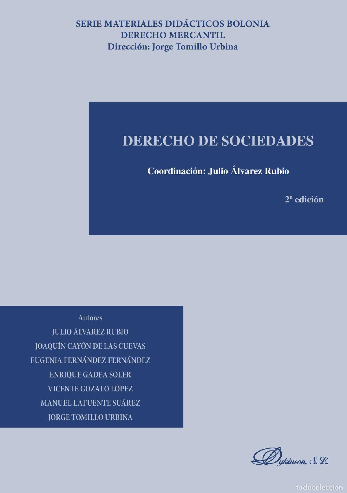 books: Derecho de Sociedades. - Julio &Aacute;lvarez Rubio