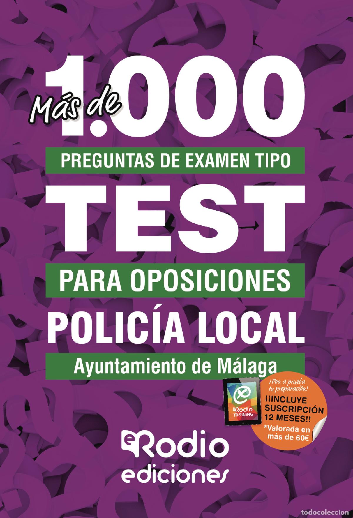 Livros: Polic&iacute;a Local. Ayuntamiento de M&aacute;laga - M&aacute;s de 1.000 preguntas de examen tipo test para oposiciones